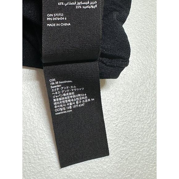 COS Top Womens EU Large Black Knit Pleated Bell Sleeves Minimalist Office Preppy - Picture 8 of 10